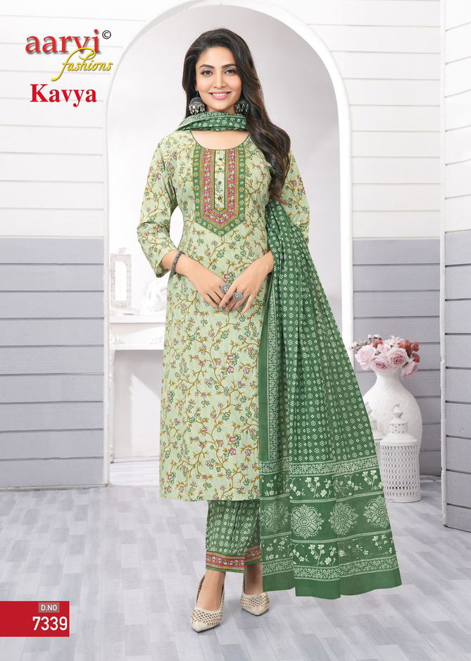 Kavya Vol 1 By Aarvi Printed Premium Cotton Kurti With Bottom Dupatta Wholesale Price In Surat